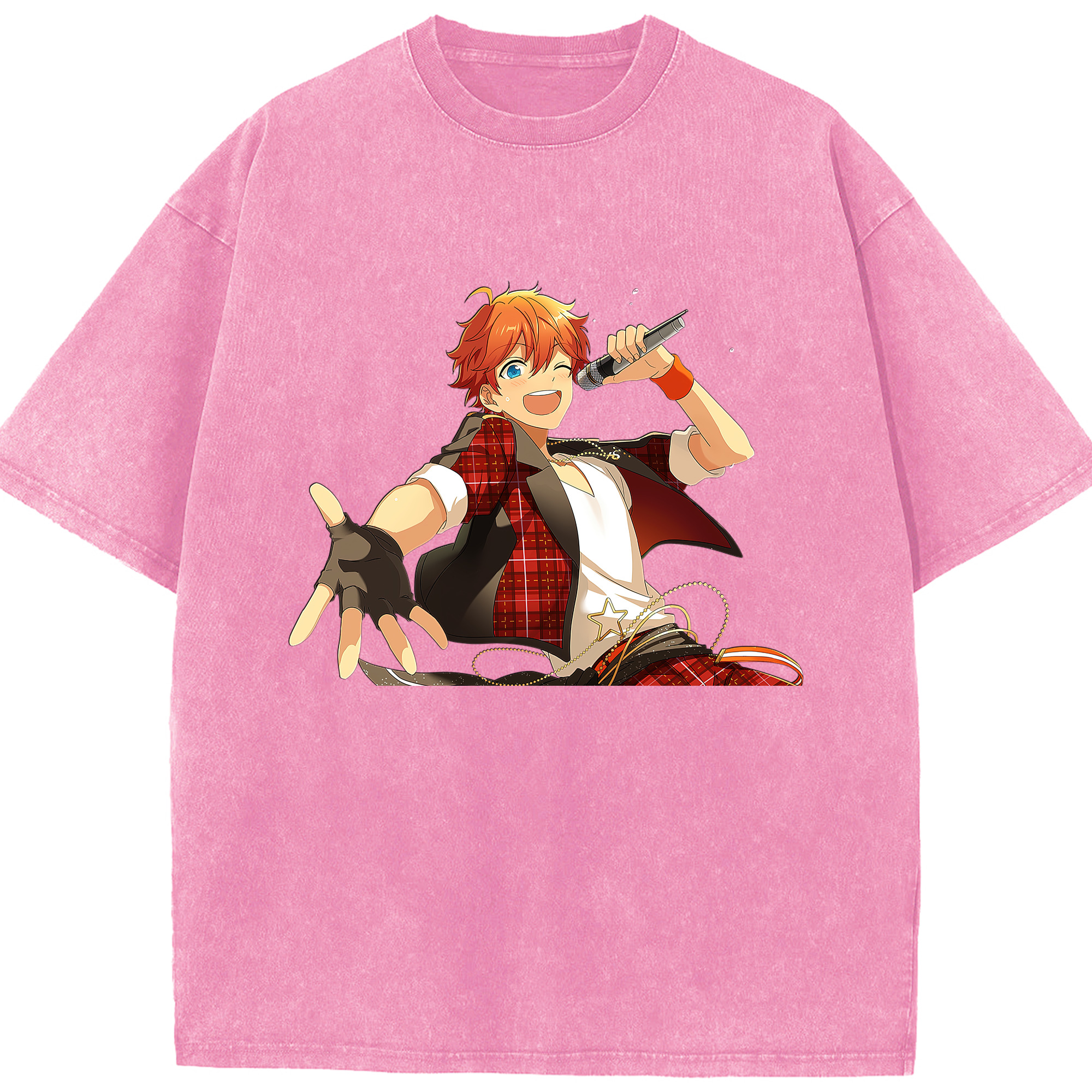 （画像用） あんさんぶるスターズ! Ensemble Stars 綿100% ヴィンテージ風 半袖Tシャツ（フロントプリント）